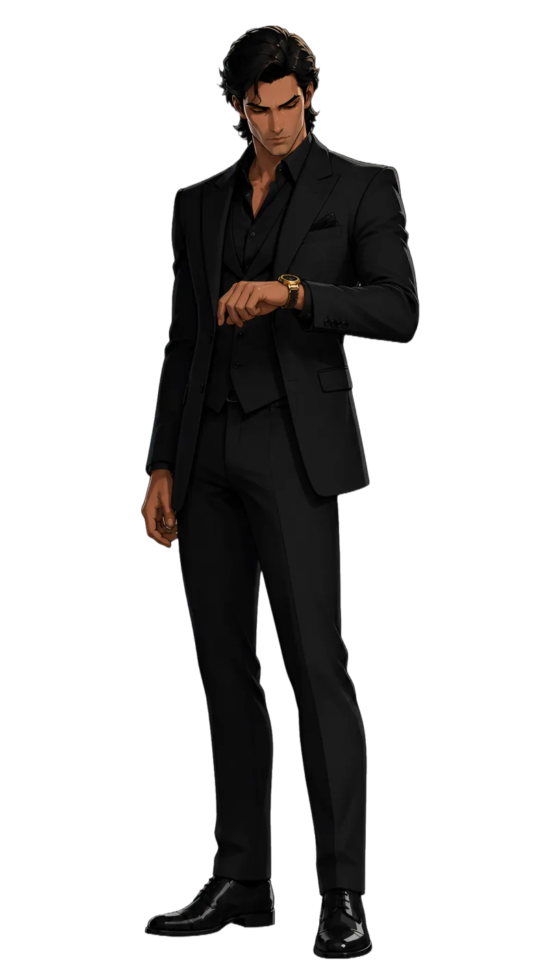 Grayson DeLuca from Blood & Devotion in a black suit