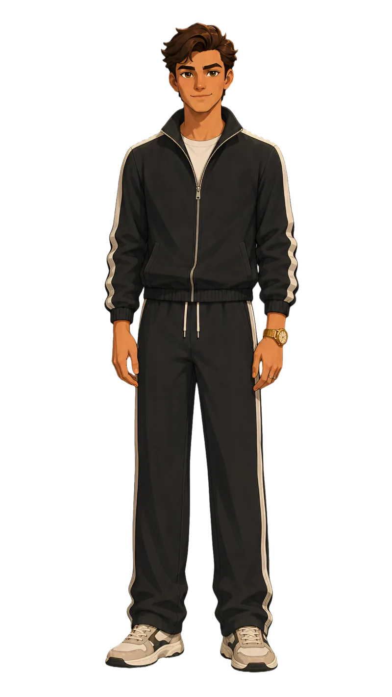 Luca from Dont Pretend With Us in casual streetwear
