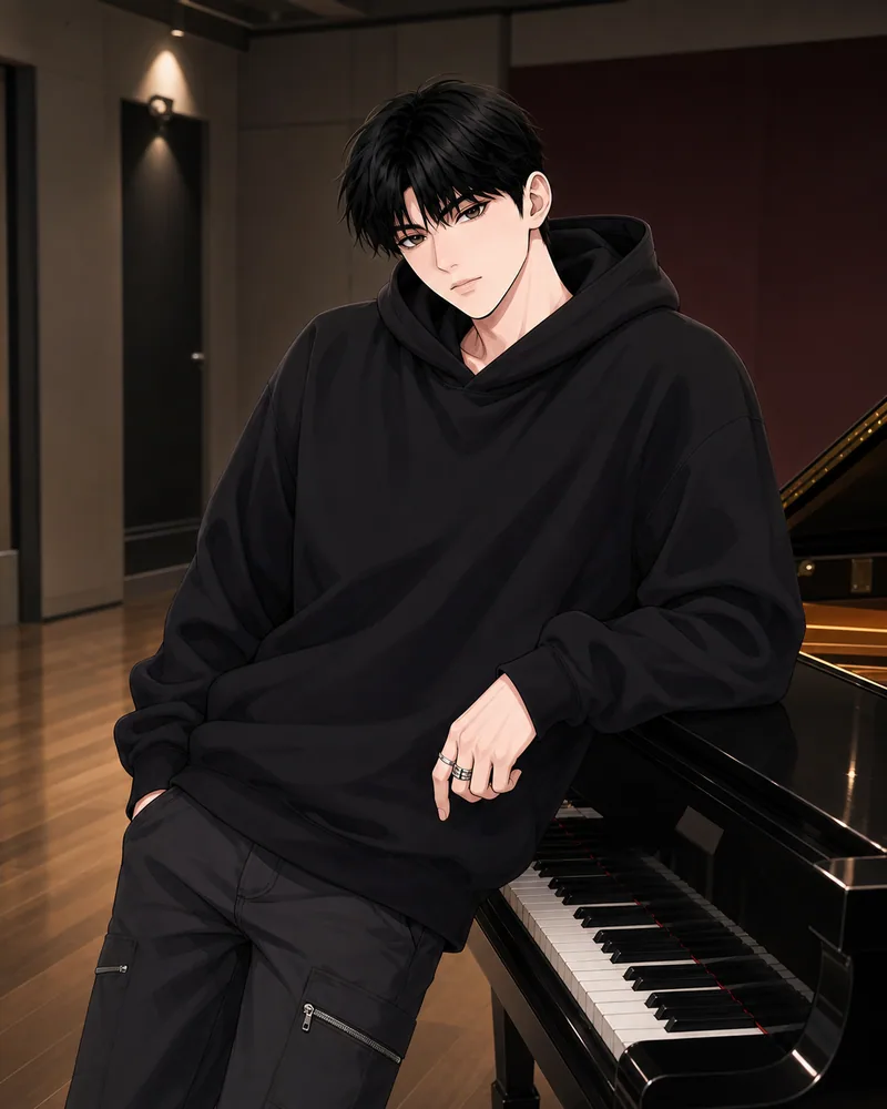 Juho notices his own forgotten coffee cup sitting on the piano lid during morning vocal rehearsal, a small, tired relic of the day before.