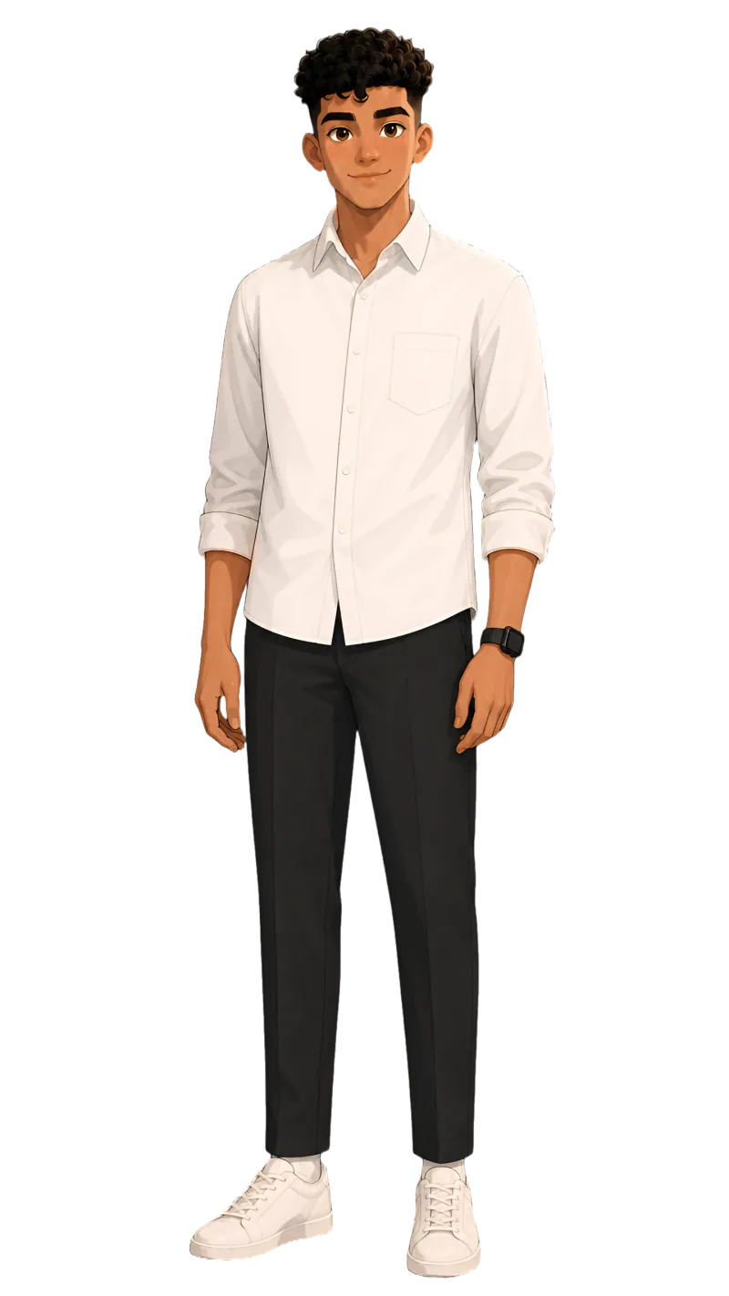 Weston from Dont Pretend With Us in a formal shirt